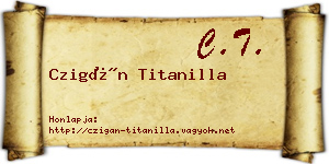 Czigán Titanilla névjegykártya